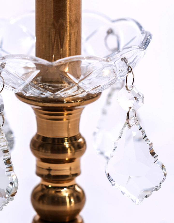 Set se 4 Lampes de Table Rechargeables Vintage en Laiton Orné effet cristal