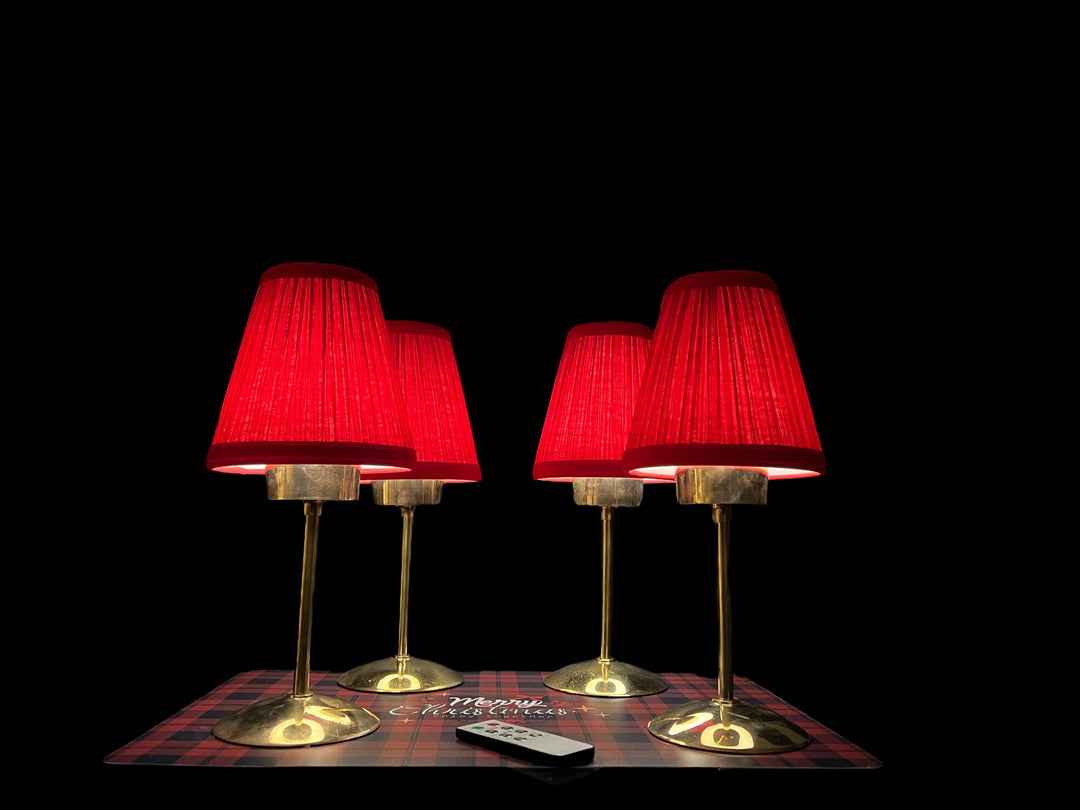 lampes sans fil noel abat jour rouge