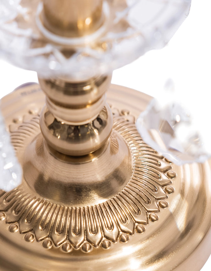 Set se 4 Lampes de Table Rechargeables Vintage en Laiton Orné effet cristal