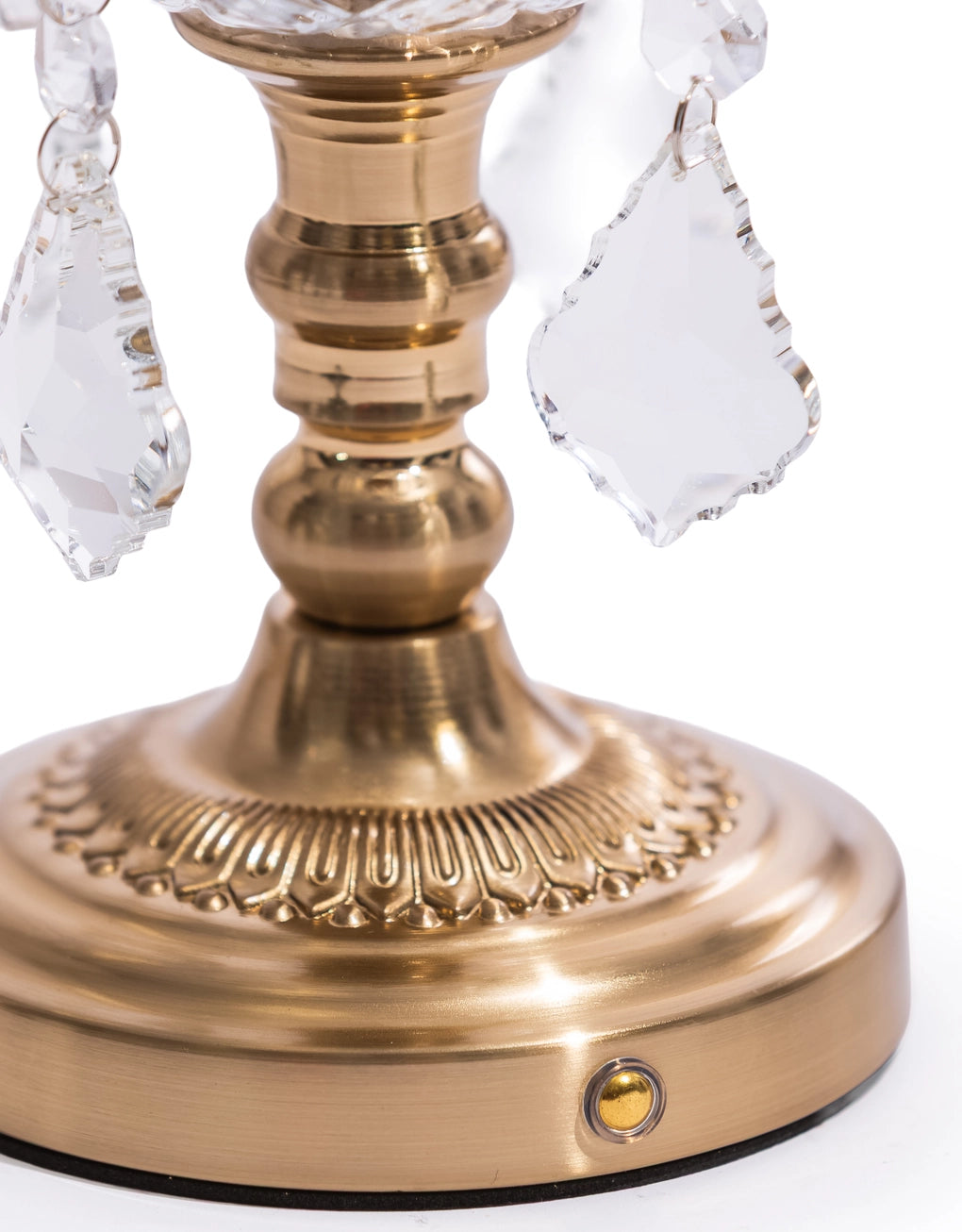 Set se 4 Lampes de Table Rechargeables Vintage en Laiton Orné effet cristal