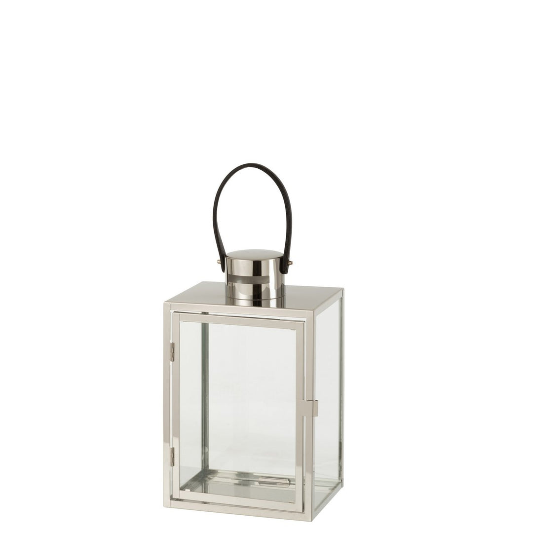 lanterne argent avec vitre