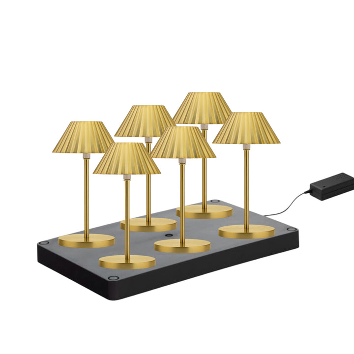 Set de 6 Lampes Rechargeables sans fil Aruba H23 cm - Dorée Brossé