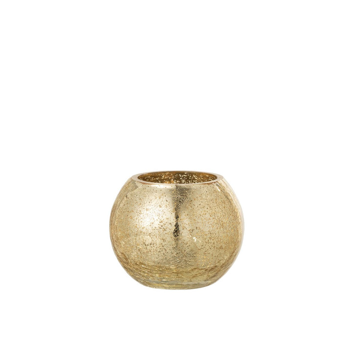 photophore boule en verre or 