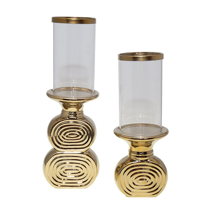 photophore dore spirale  pour soirée elegante