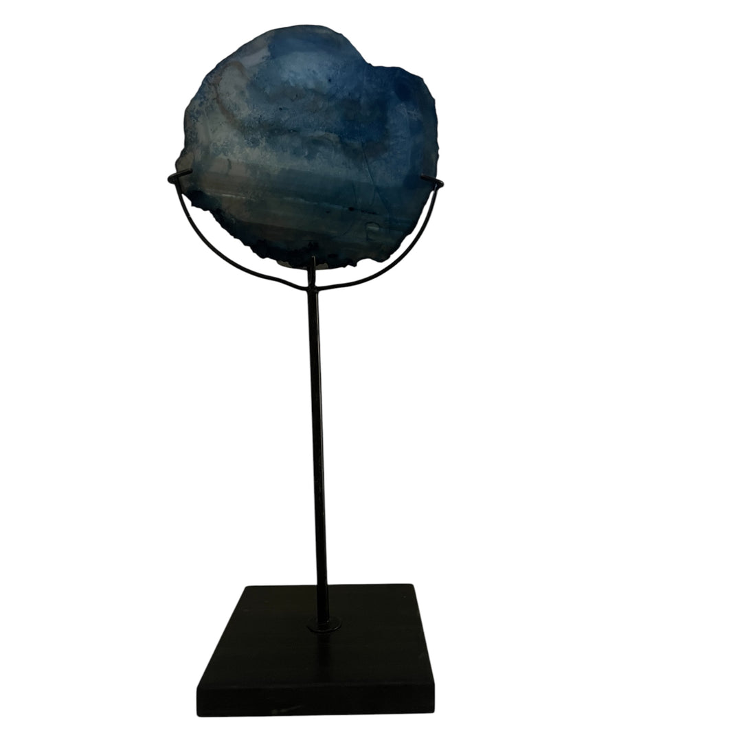 photophore en agate bleu pour bougies