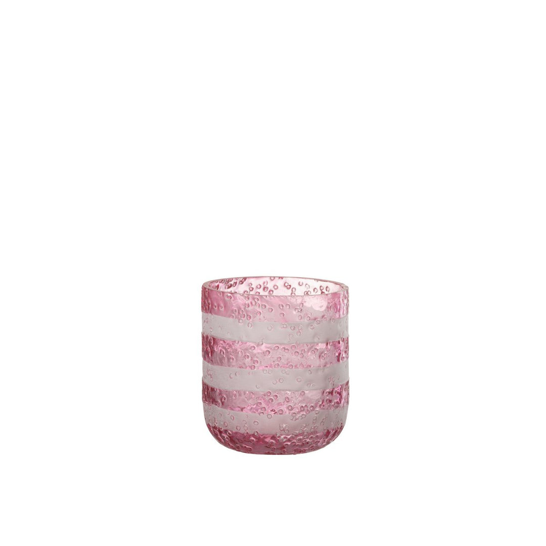photophore en verre rouge blanc