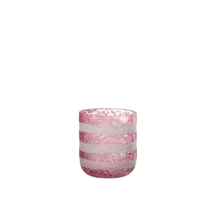 photophore en verre rouge blanc