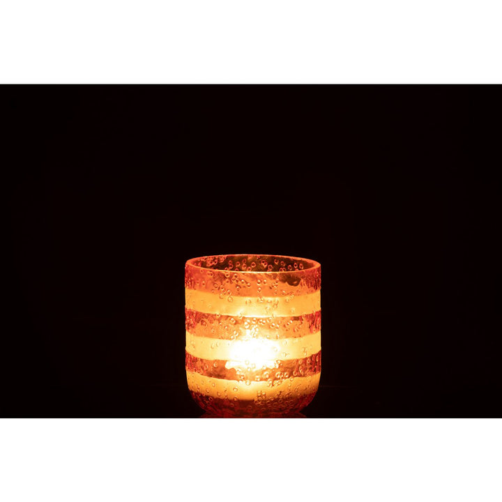photophore en verre rouge blanc  J LINE
