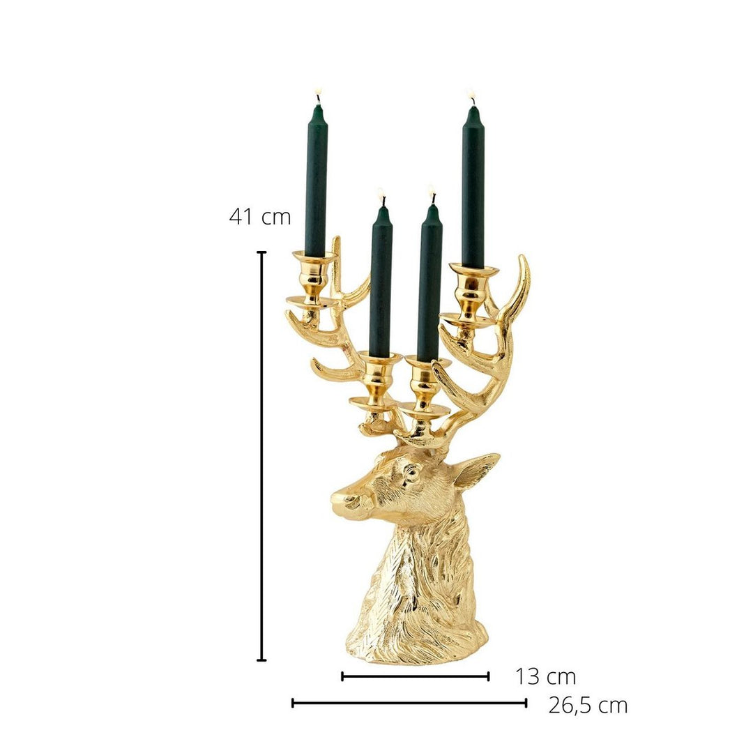 photophore renne dore  pour  quatre bougies