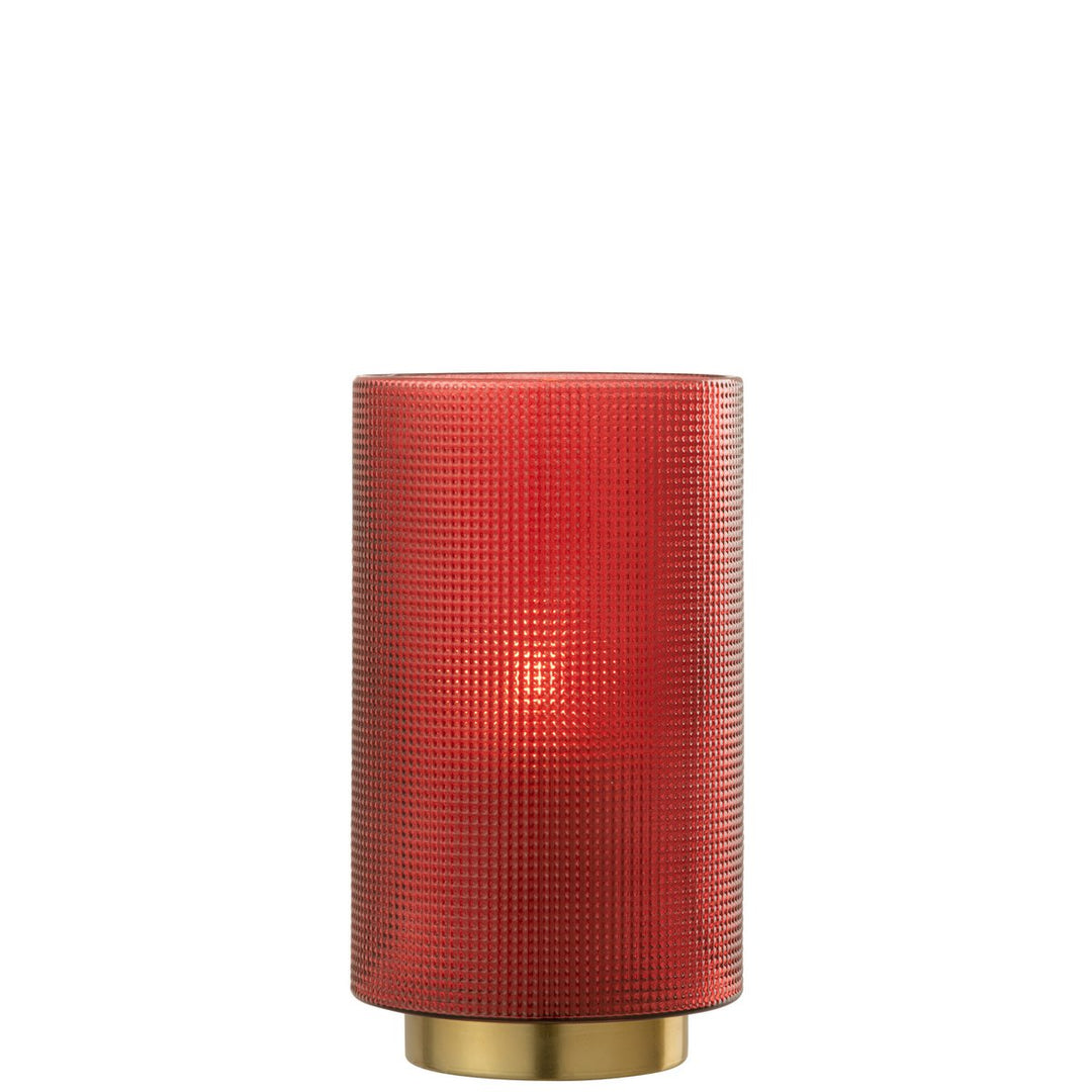 photophore verre rouge  quadrille j-line