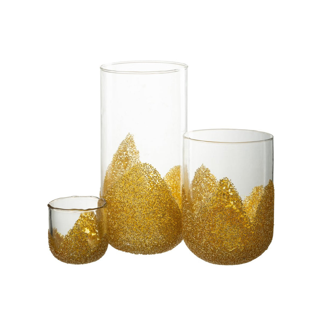 photophores Strass Verre Transparent/Or 
