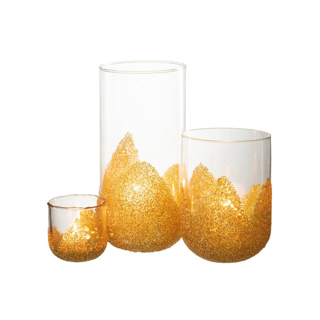 photophores Strass Verre Transparent/Or  mariage