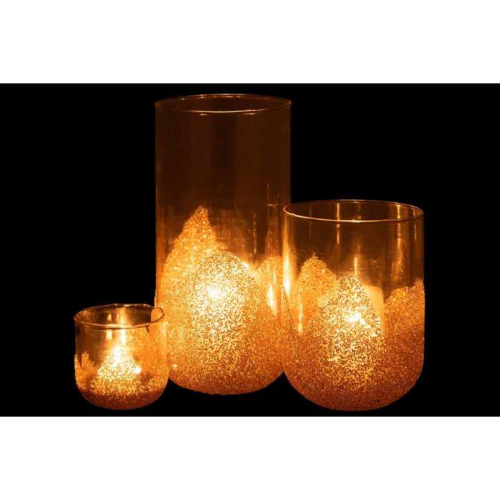 photophores Strass Verre Transparent/Or  mariages