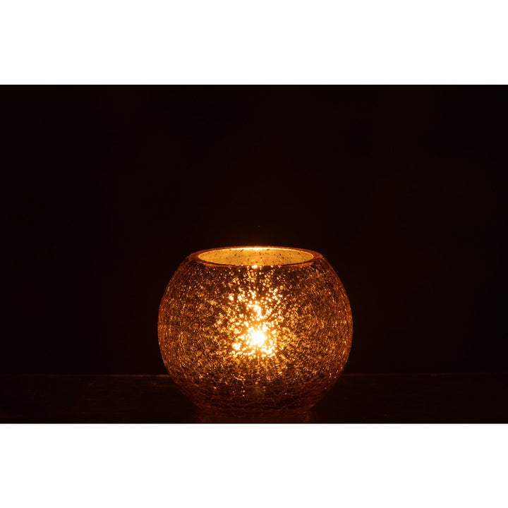 photophores boule en verre or craquele