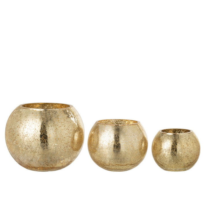 photophores boule  en verre or nacre 