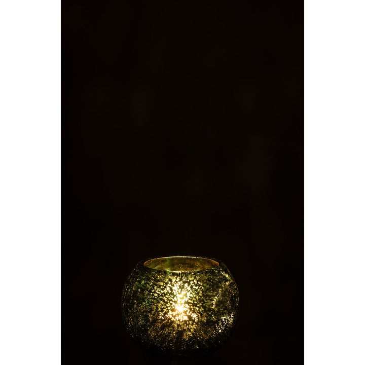 photophores en verre boule vert