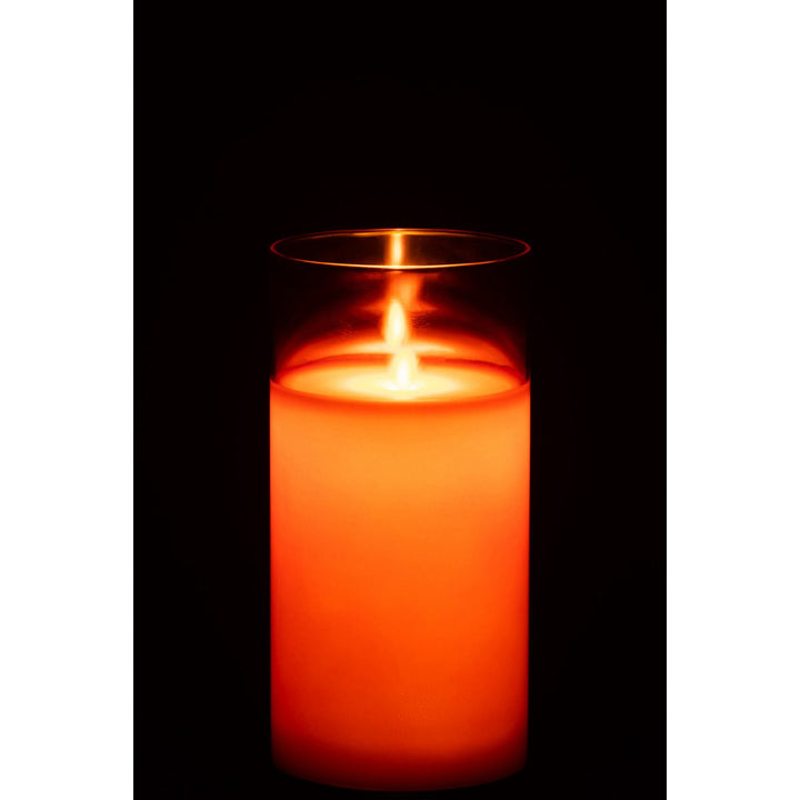 photophores verre rouge avec bougie led