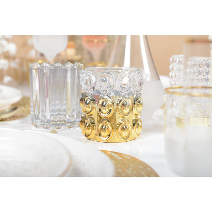 porte bougie chauffe plat bulle doré