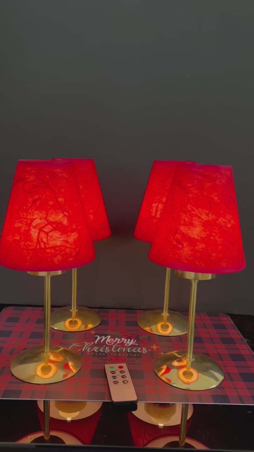 LAMPES SANS FIL BOUGIE LED ABAT JOUR ROUGE