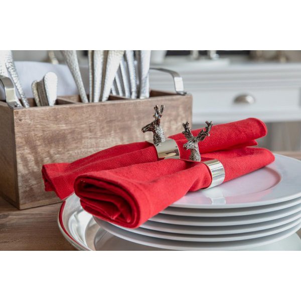 rond de serviette “Cerf” Plaqués argent fete fin année noel