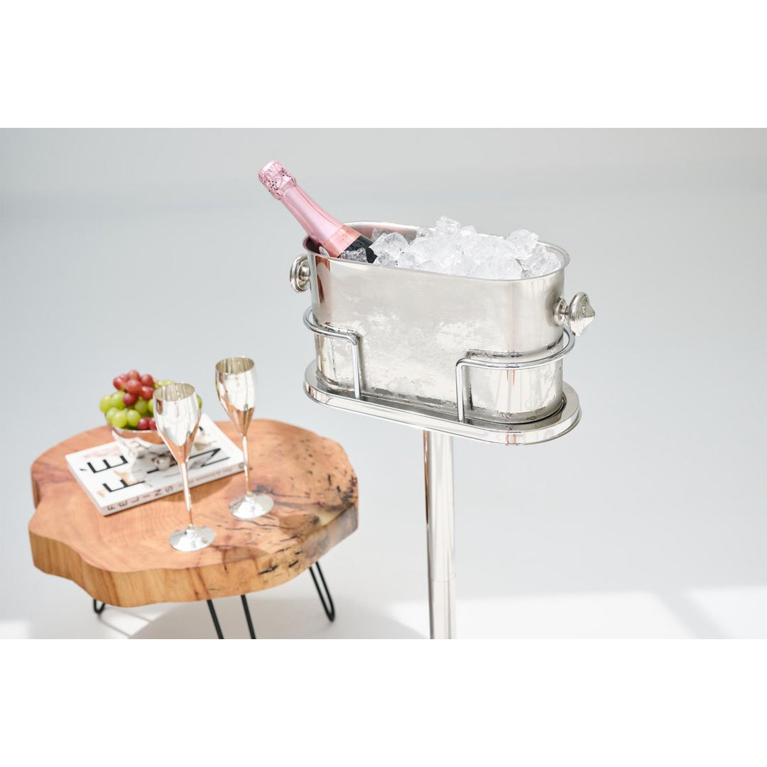 seau a chmapagne (Hauteur 79 cm) sur le support, en acier inoxydable