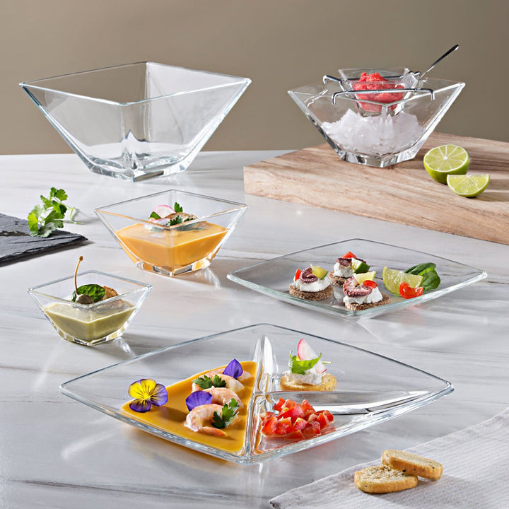 service caviar en verre transparentl pour evenement