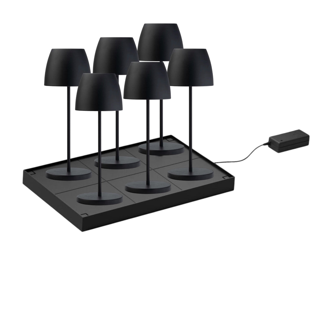 set de 6 lampes rechargeables montserra noir