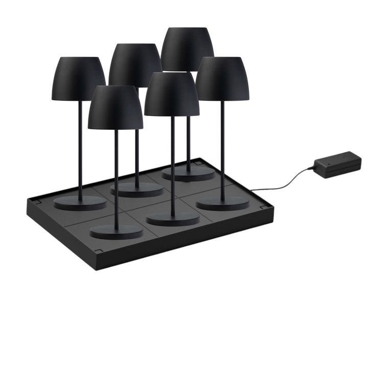set de 6 lampes rechargeables montserra noir