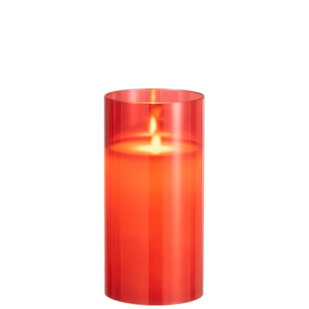 verre rouge avec bougie led