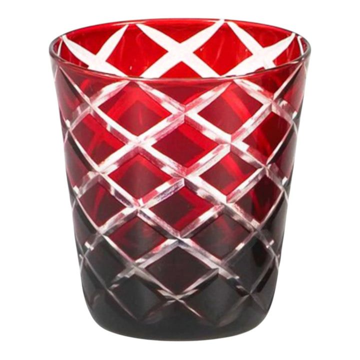  verres en cristal Dio (hauteur 10 cm, capacité 230 ml), rouge rubis, taillés à la main